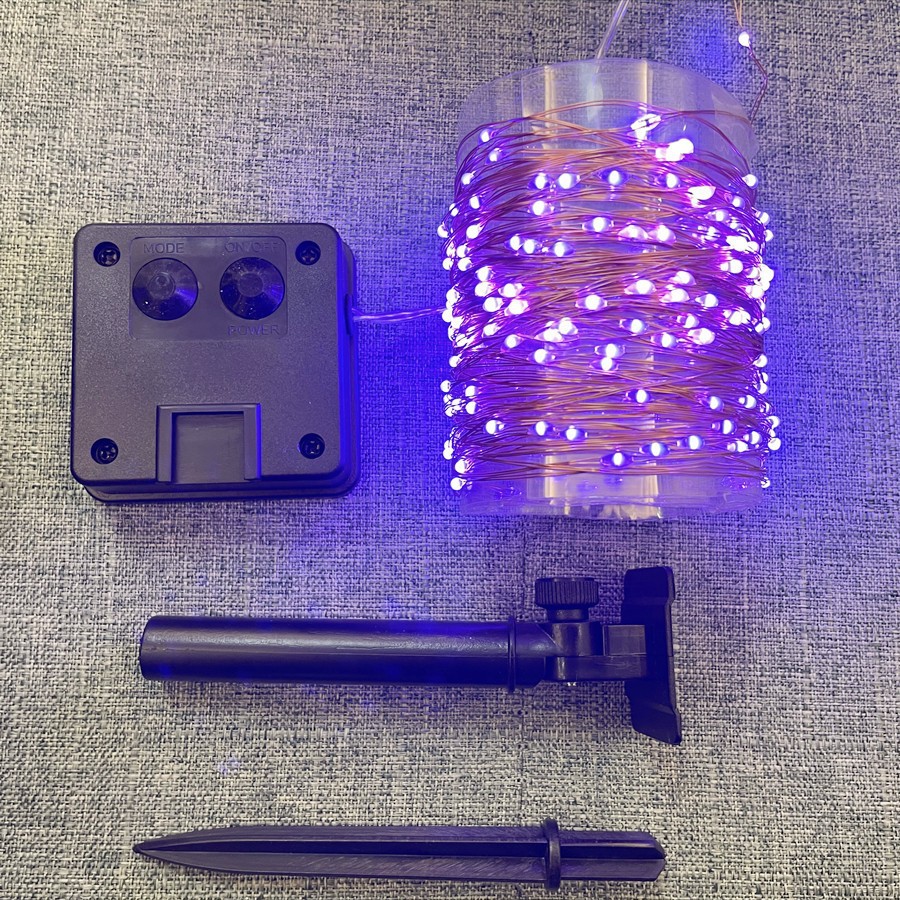 LED de alambre de cobre solar Cadena de luz al aire libre impermeable patio luz decorativa luz del día de Navidad control remoto luz solar