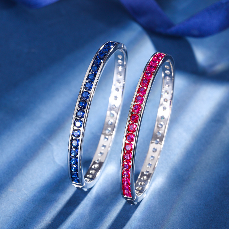 2024 nuevo Zhuang Sheng joyería simulación color tesoro corindón europeo y americano retro simple pulsera femenina al por mayor