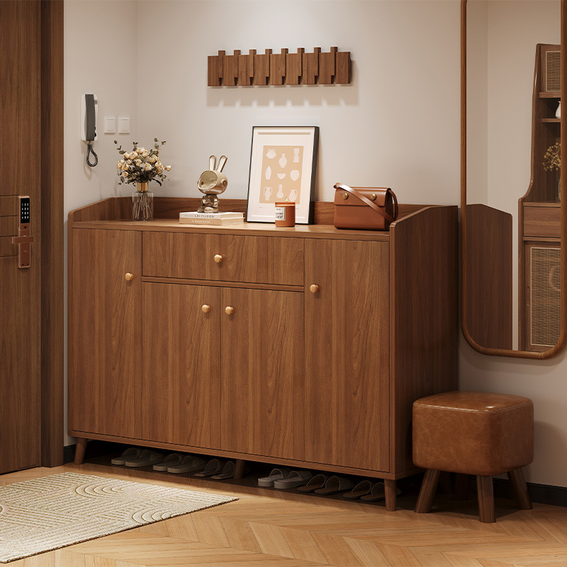 Mueble de entrada de gran capacidad cuidadosamente seleccionado para uso doméstico, con almacenamiento integrado y zapatero, nuevo mueble para zapatos ecológico de estilo chino.