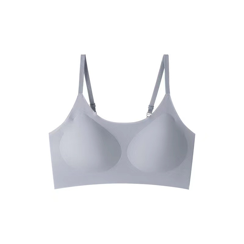 Ropa interior sin marcas de mujer fija copa correa de hombro ajustable verano helado sensación fría pechos pequeños se reúnen sin anillo de acero bra hermosa espalda