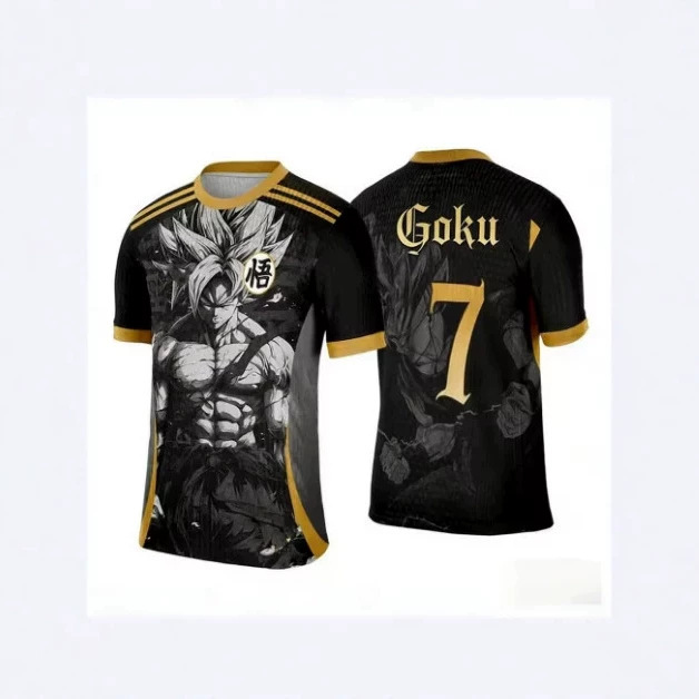 2026 Summer Dragon Ball Retro Role-Playing 3D Digital Print Men's Oversized Short-Sleeved Sports T-Shirt with Full Print
