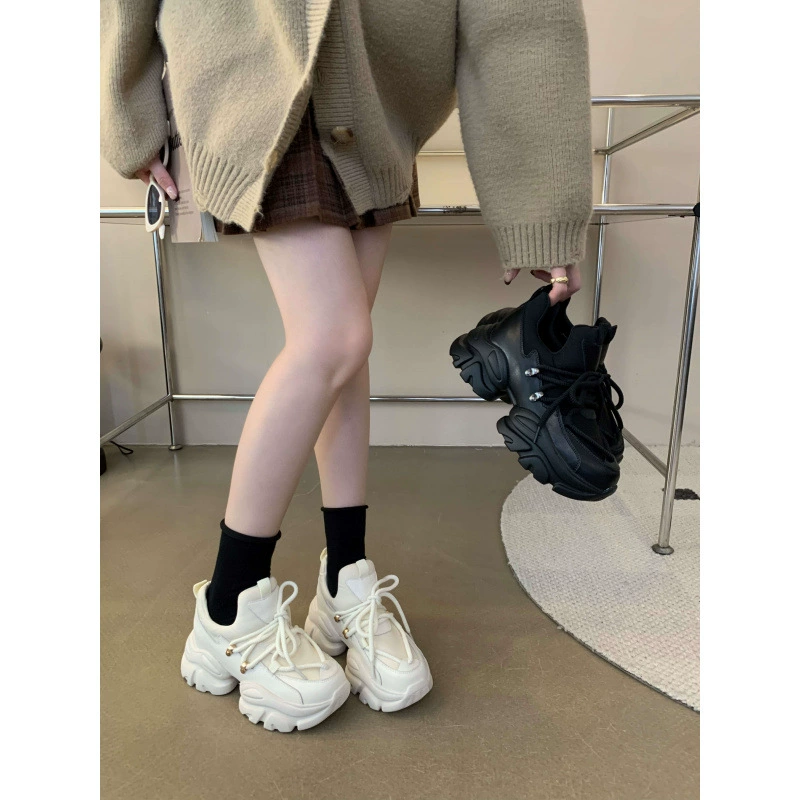 Модные женские кроссовки для папы в европейском стиле, осень 2023, новая модная универсальная повседневная спортивная обувь на шнуровке, трендовая обувь