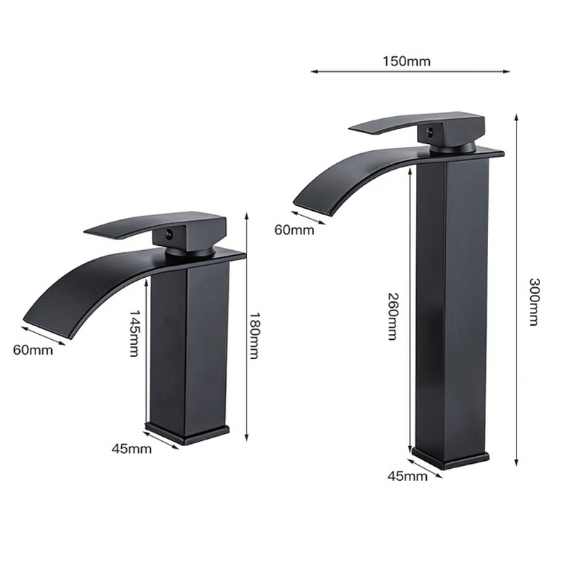 Cascada lavabo de acero inoxidable grifo de doble uso frío y caliente lavabo minimalista nórdico grifo de gabinete de baño de baño