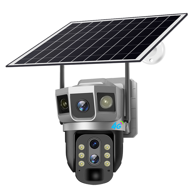 V380pro zoom triple pantalla de celda solar 4G de monitoreo celular cámara al aire libre HD visión nocturna