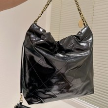 购物袋22bag真皮菱格链条女包大容量腋下垃圾袋流浪包休闲旅行