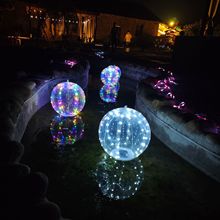 七彩水上漂浮led灯太阳能浮动泳池充气式RGB发光球透明圆形
