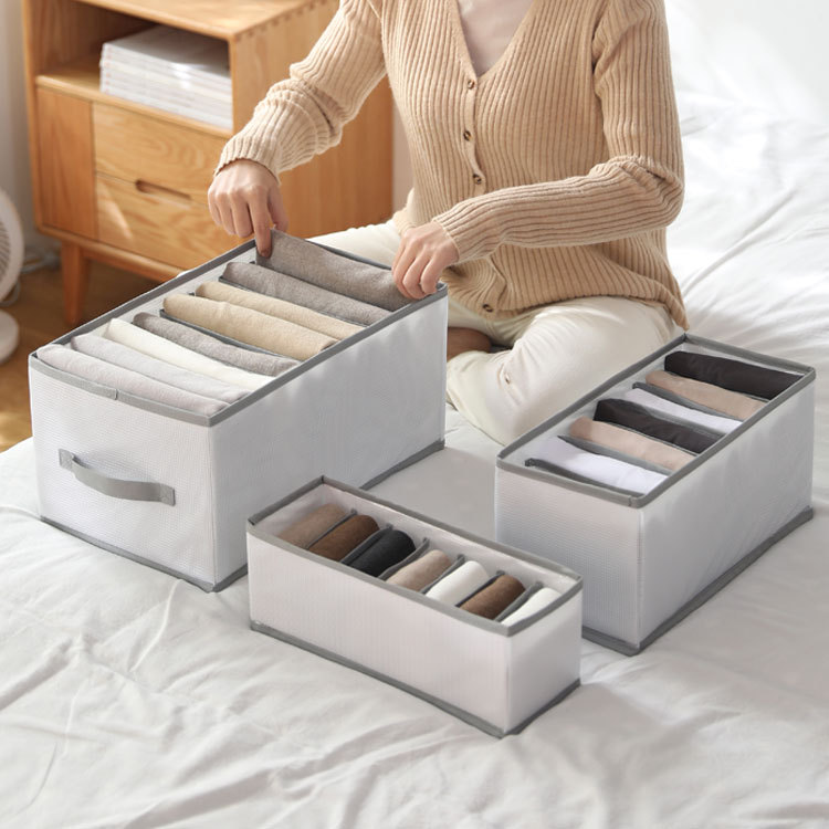Pantalones vaqueros plegables caja de almacenamiento de ropa pantalones de almacenamiento artefacto ropa del hogar compartimiento caja de organización armario organizador caja