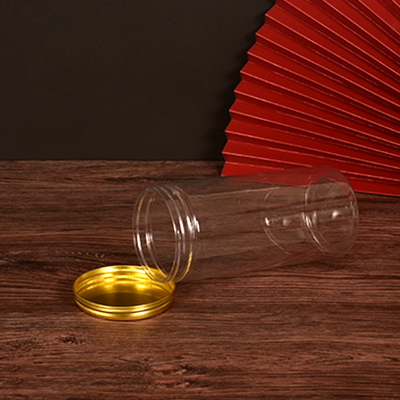 8518 polvo de raíz de kudzu Pueraria salvaje envasado de plástico botella vacía cubierta de oro al por mayor en stock