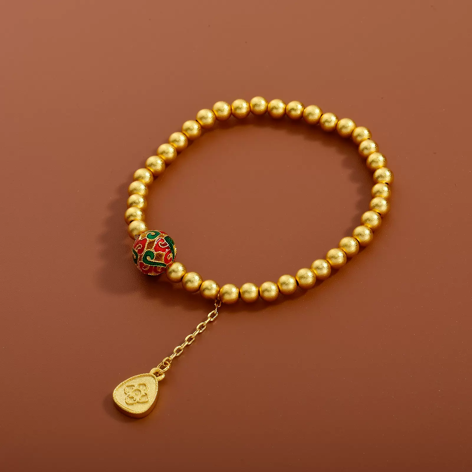 沙金古法圆珠手链组合串珠电镀珠子手串手饰ins小众设计女批发