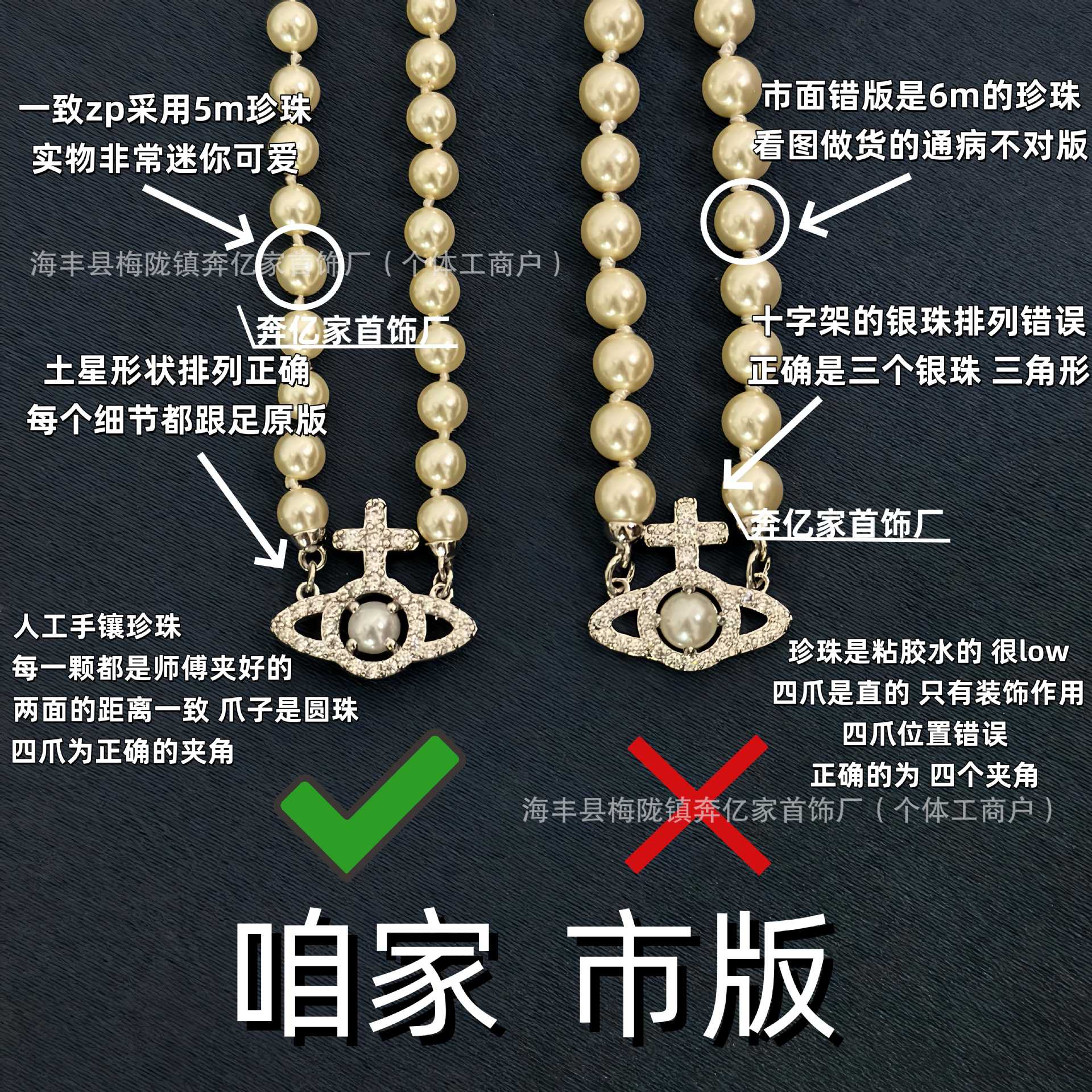 Empress Cross Sandwich Saturn Pearl Necklace Unisex Hollow Full Diamond Design Versatile Collarbone Necklace