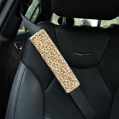 Small Leopard Seat belt shoulder pad - yellow-25