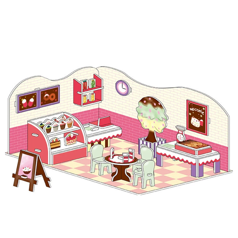 Three dimensional brainteaser, toy, house, interactive constructor, DIY, in 3d format, family style, Birthday gift