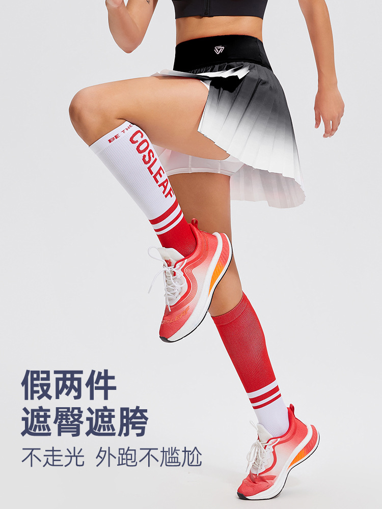 Caijue pastel falda de dos piezas de gafas de cinturón de acondicionamiento físico tenis al aire libre falda corta deportiva