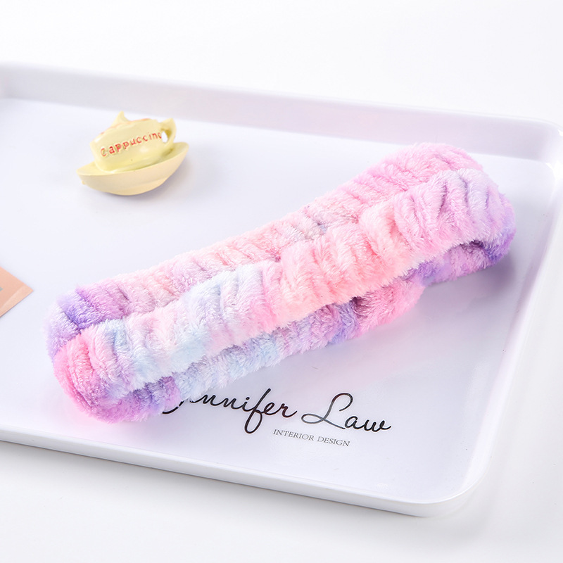 Arco banda de pelo al por mayor de las niñas de color sólido todo partido de maquillaje absorbente de sudor-limpieza lavado de cara correa de muñeca de franela banda de pelo
