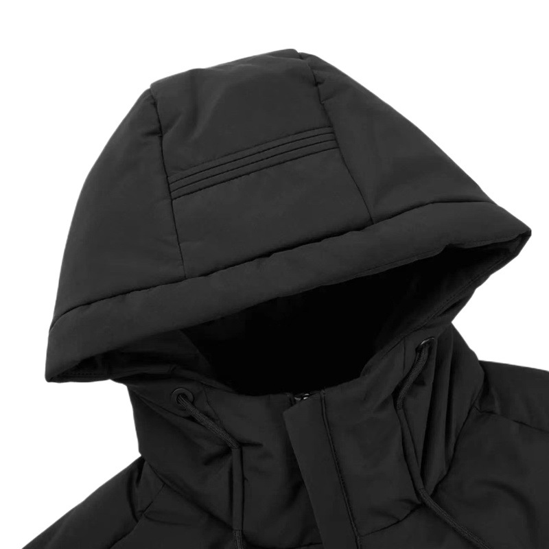 Invierno simple elegante color sólido abajo chaqueta de los hombres de longitud media casual abajo chaqueta con capucha caliente chaqueta de los hombres abajo