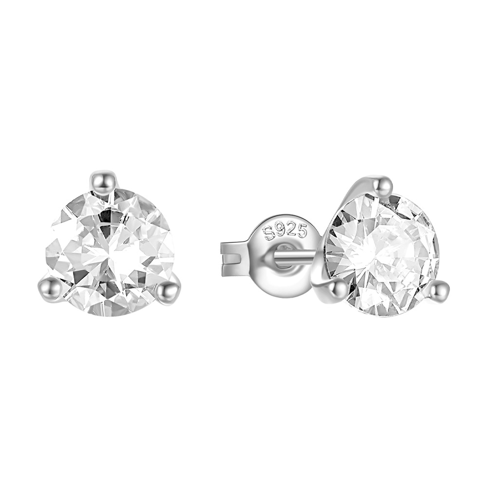 Women's Gender 1 Pair 925 Sterling Silver Geometric Solid Color Ear Studs