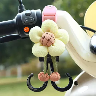 Other Electric Vehicle Accessories | Rotating Dual Hook - pink-ribbon-double-hook-bread-flower-extended-style-45cm