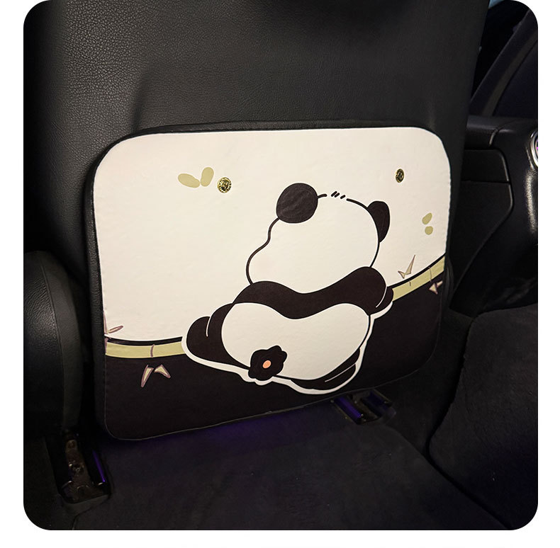 Cartoon Cute Red Panda Style Stain-Resistant Car Seat Back Anti-Kick Pad Simple and Comfortable Storage Bag Anti-Kick Pad Anti-Dirty