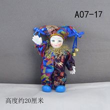 西方陶瓷小丑玩偶A07-17摆件家居马戏纪念品跨境电商6寸艺术手工