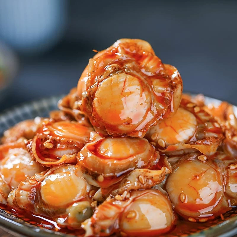 Открытая сумка мясо морской гребешка, готовые к употреблению закуски из морепродуктов, повседневная насыщенность, интернет-сенсация новые закуски 2024 года с вином, оптовая торговля