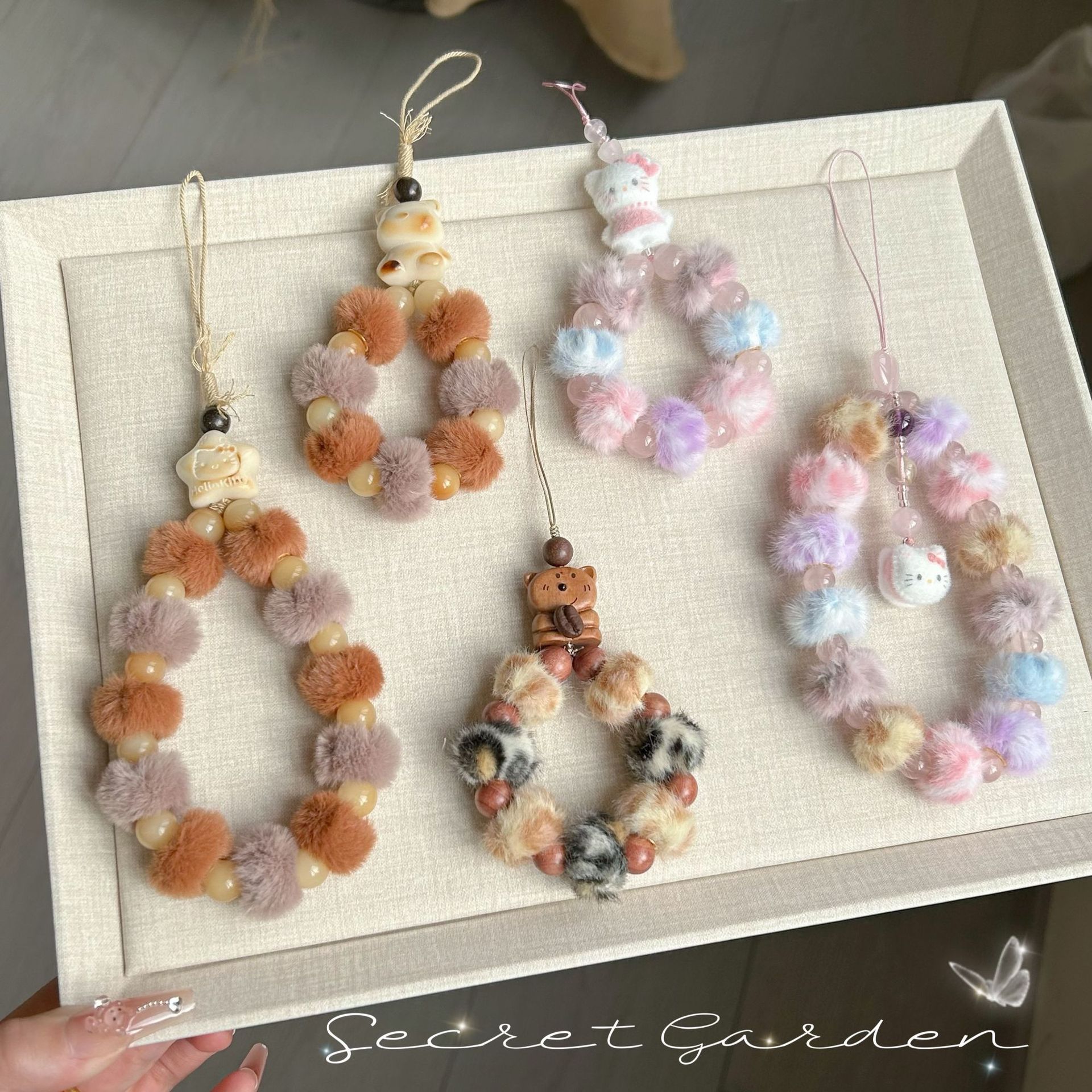 Original Fur Ball with Crystal Autumn and Winter Comfortable Mobile Phone Chain Fashion Mobile Phone Accessories Bag Pendant Mobile Phone Hanging Chain Colorful