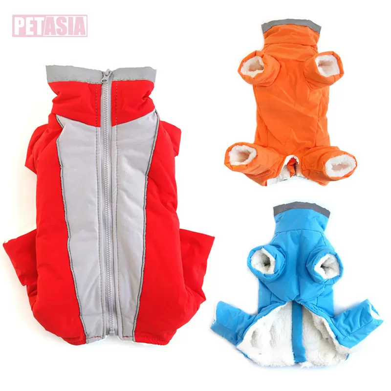 冬装宠物服装狗狗加厚加绒棉服毛绒大衣保暖反光狗外套反光设计