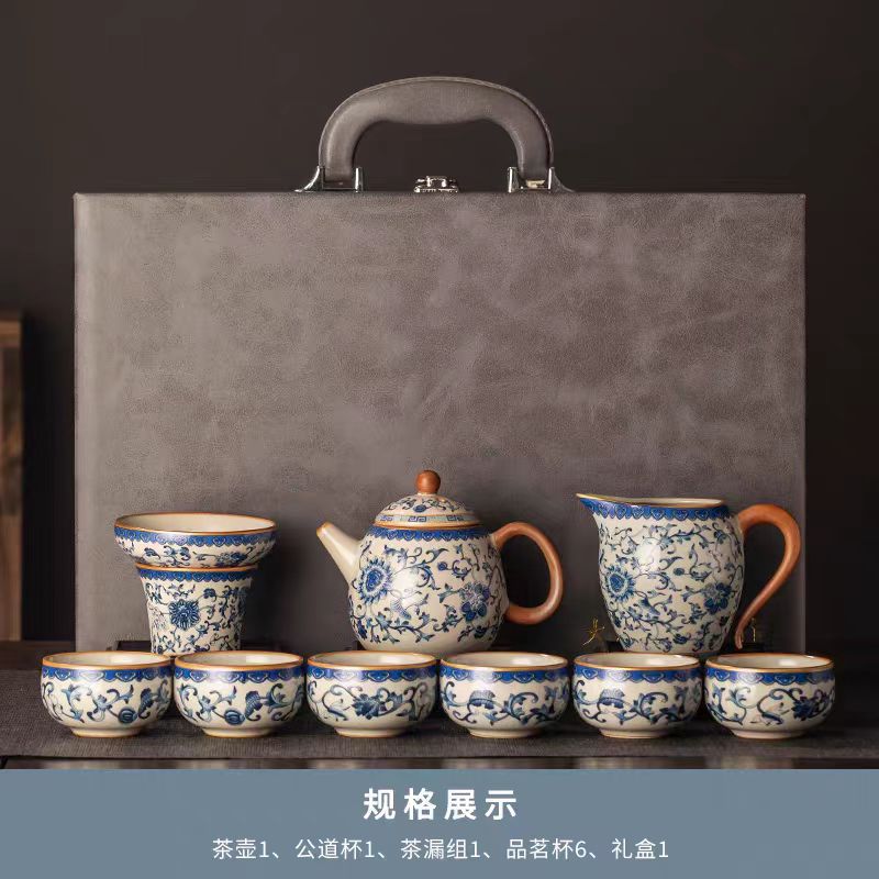 Alta calidad Nuevo 2024 nuevo arroz verde huangru horno kung fu conjunto de té doméstico ligero de lujo de alta calidad cerámica china tetera taza de té