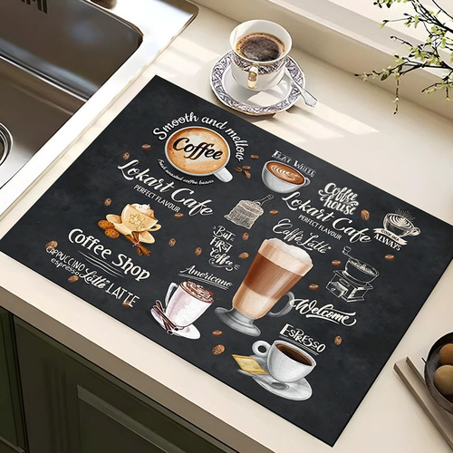 Diatomaceous Earth Water Absorbent Table Mat Kitchen Quick Dry Mat Coffee Machine Surface Drain Mat Bar Counter Desktop Heat Insulating Mat