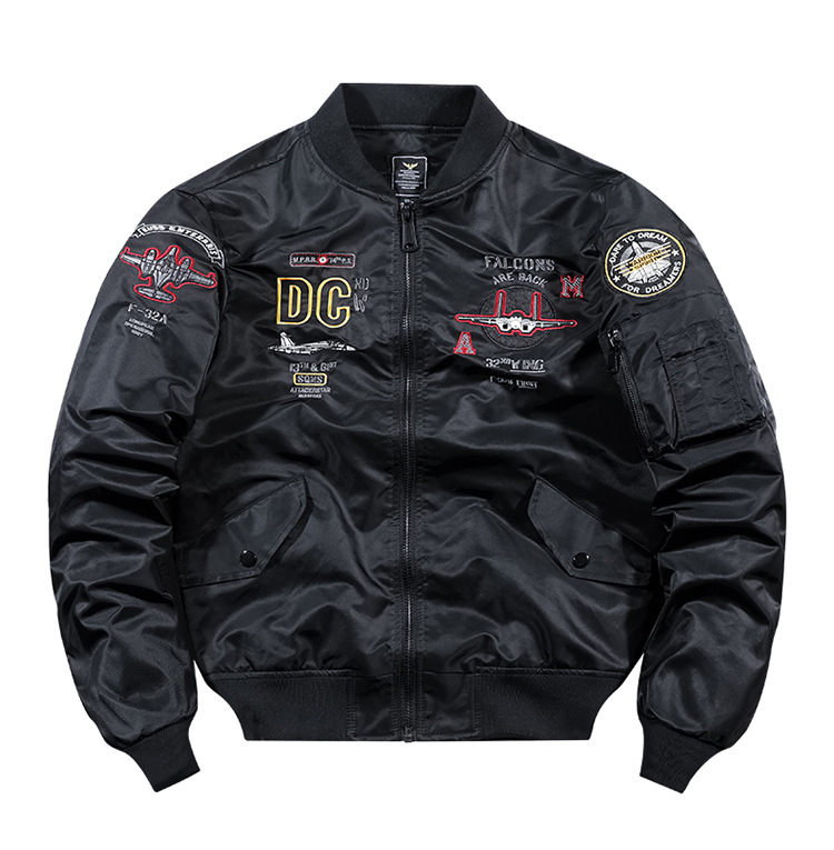 Herren Bomberjacke Bestickte Pilotenjacke Für Frühling Und Herbst_voghion.com