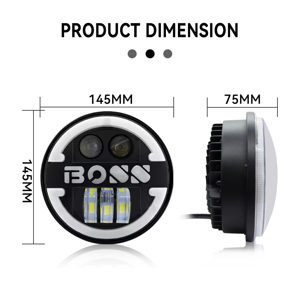 Bestseller Harley Motorcycle Spotlight 5.75 inch 60W Wrangler BOSS Car LED Headlight Modified Daytime Running Light