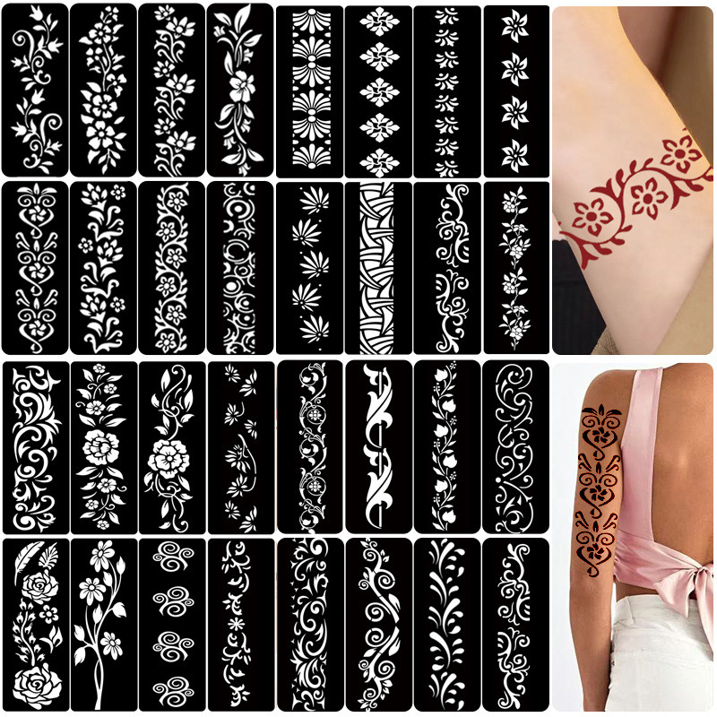Tattoo Sticker Tattoo Template Henna Hand-Painted Tattoo Cut Out Template Bracelet Template Semi-Permanent Cross-Border Tattoo Sticker Tattoo Sticker Tattoo Template Henna Hand-Painted Tattoo Cut Out Template Bracelet Template Semi-Permanent Cross-Border Tattoo Sticker