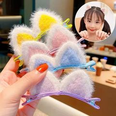 子供のかわいい猫耳ヘアピンぬいぐるみ立体耳クリップヘアアクセサリー少女超かわいい BB ヘアピンヘアアクセサリー