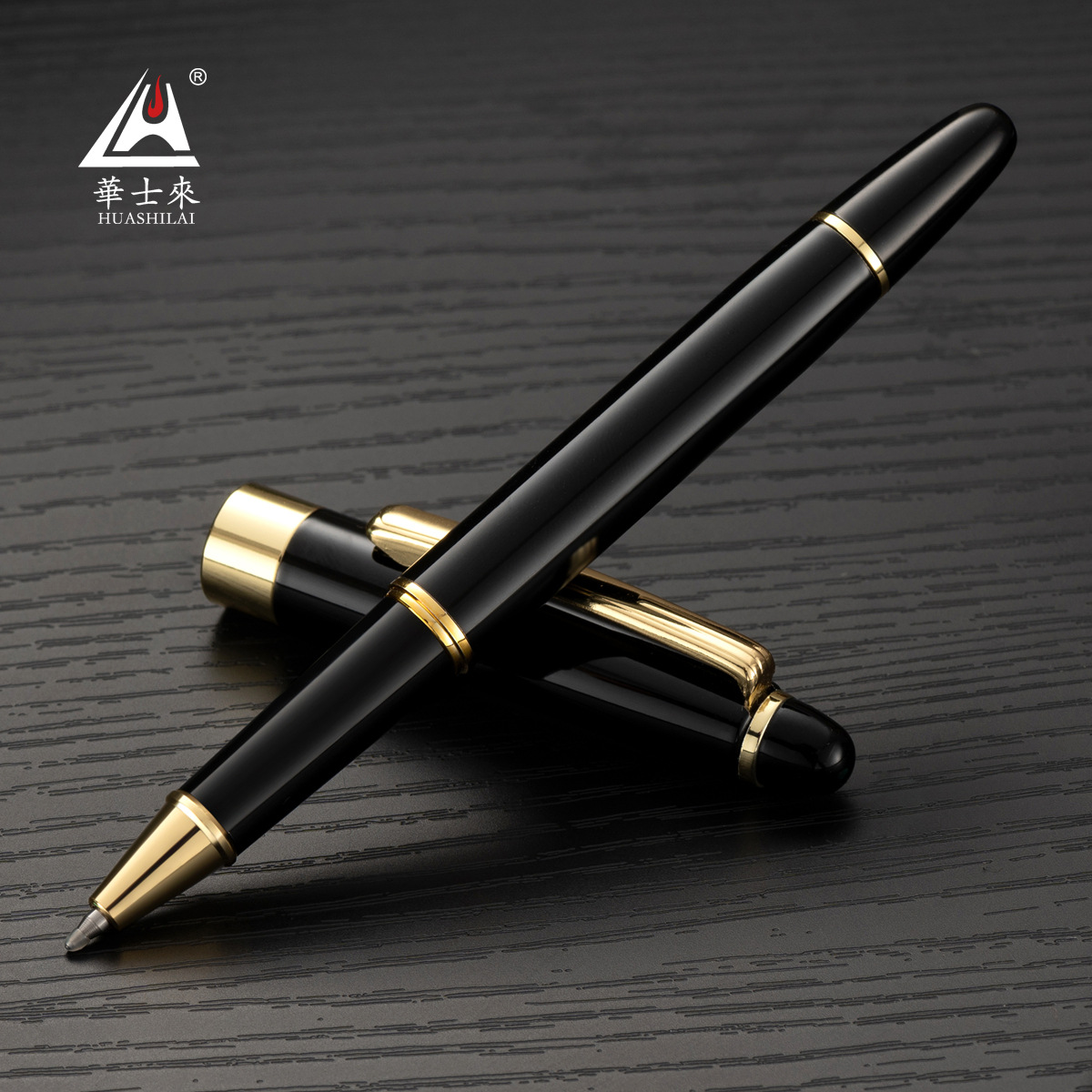 Factory wholesale metal black signature pen business advertising gifts sign multi-color ball pen printed logo