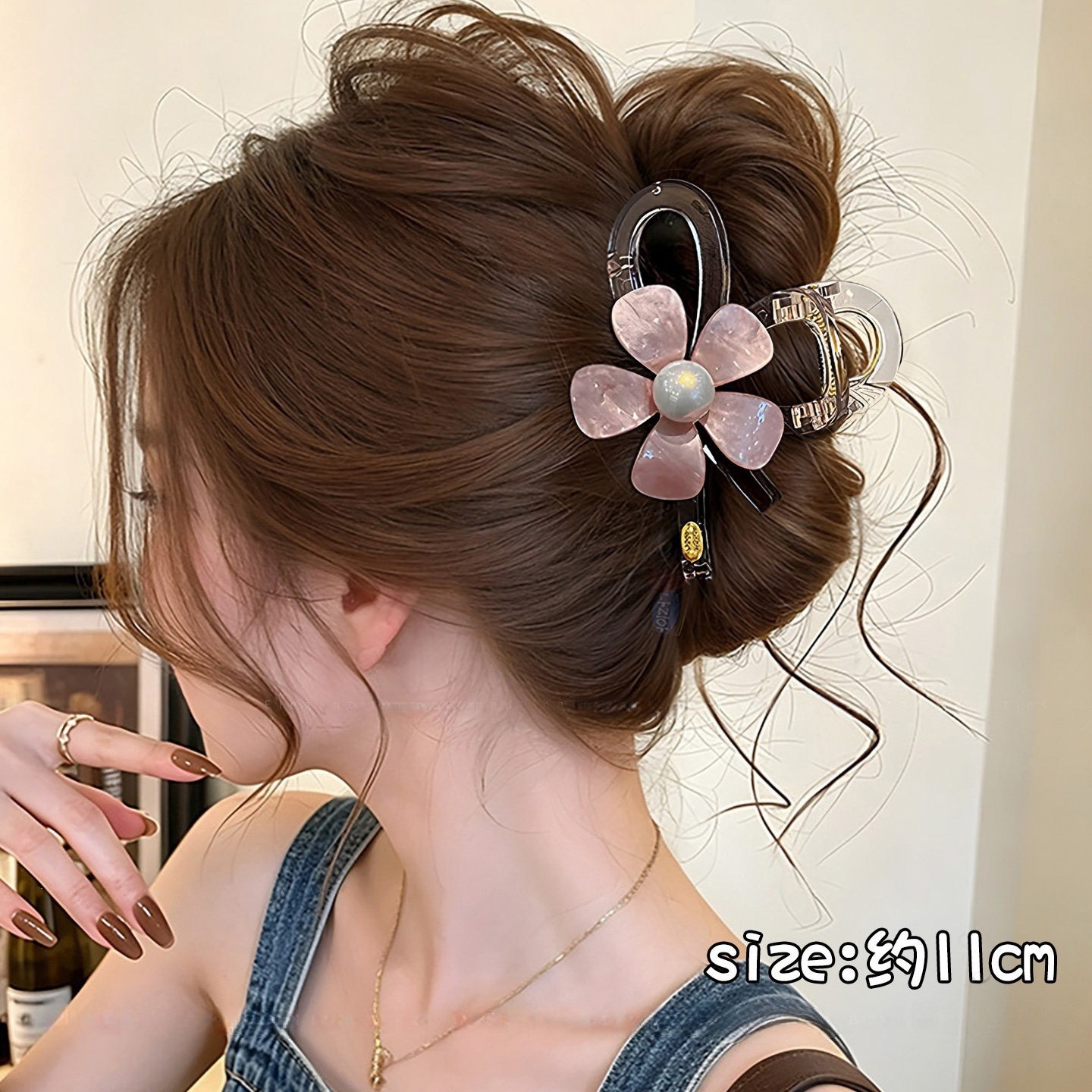 2026 nuevo clip de cabello ondulado clip de cabello de tiburón grande clip de cabello de mujer detrás de la cabeza de alta sensación clip de cabello accesorios para el cabello