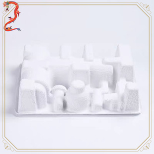 Paper Pulp Molded Paper Tray Lined with White Environmentally Friendly Wet-Pressed Pulp Inner Tray Degradable Paper Pulp Molded Packaging Paper Tray