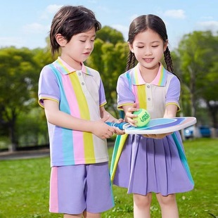 School Uniform for Primary School Students suit Spring and Autumn Kindergarten Garden Uniform Summer Children's Summer Short-sleeved Sports Costume Class Uniform