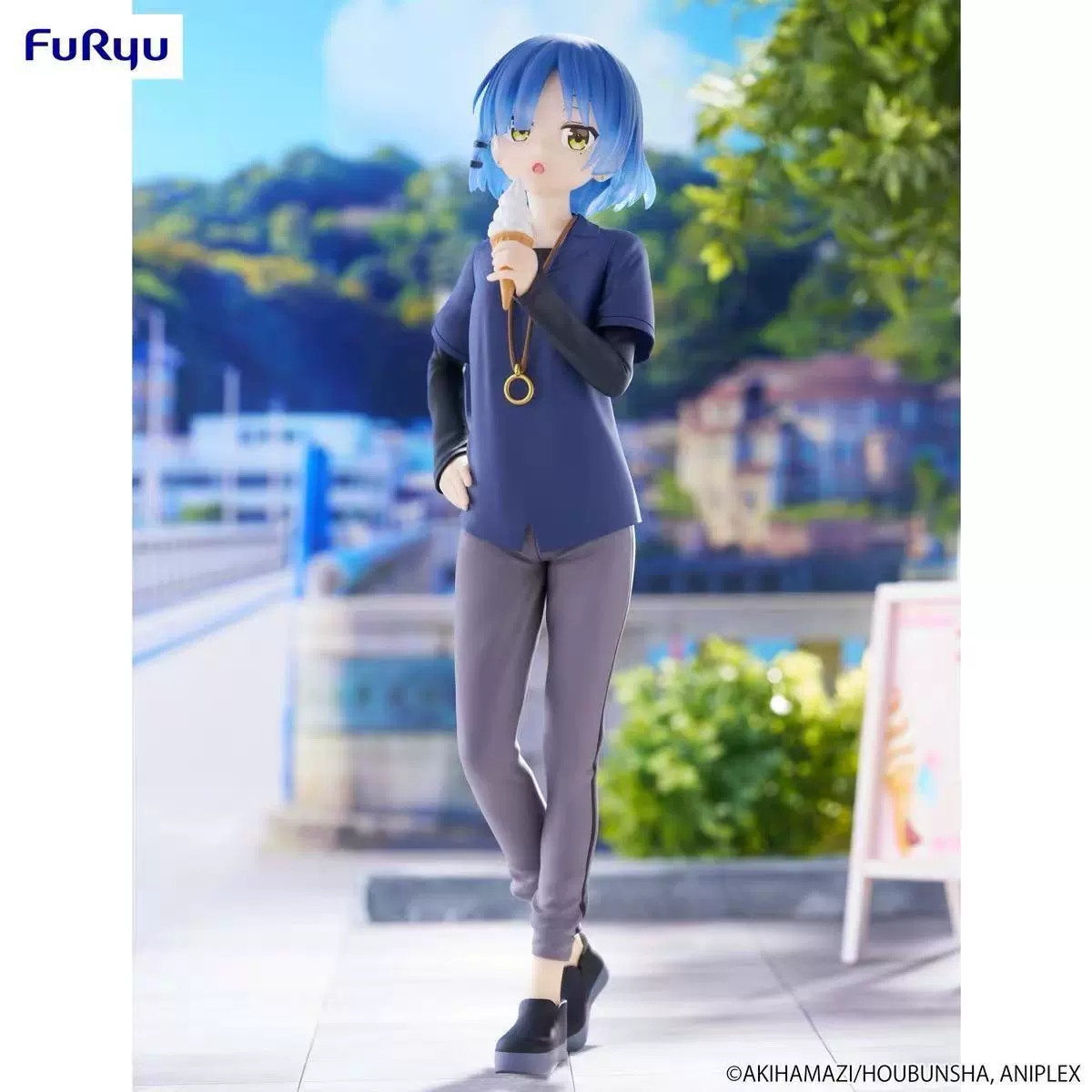 Фигура FURYU Hatsune Miku — пижама с ушками кролика, поза сидя, коллекционная, маленькая 0.005 кг