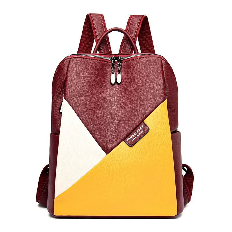 Fashionable backpack, capacious trend leather shoulder bag, genuine leather