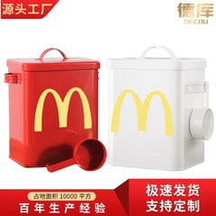 安全な食品グレード M 猫と犬のペットフード収納バケツ乾燥金属密封防虫大容量スプーン付きシンプルでファッショナブル