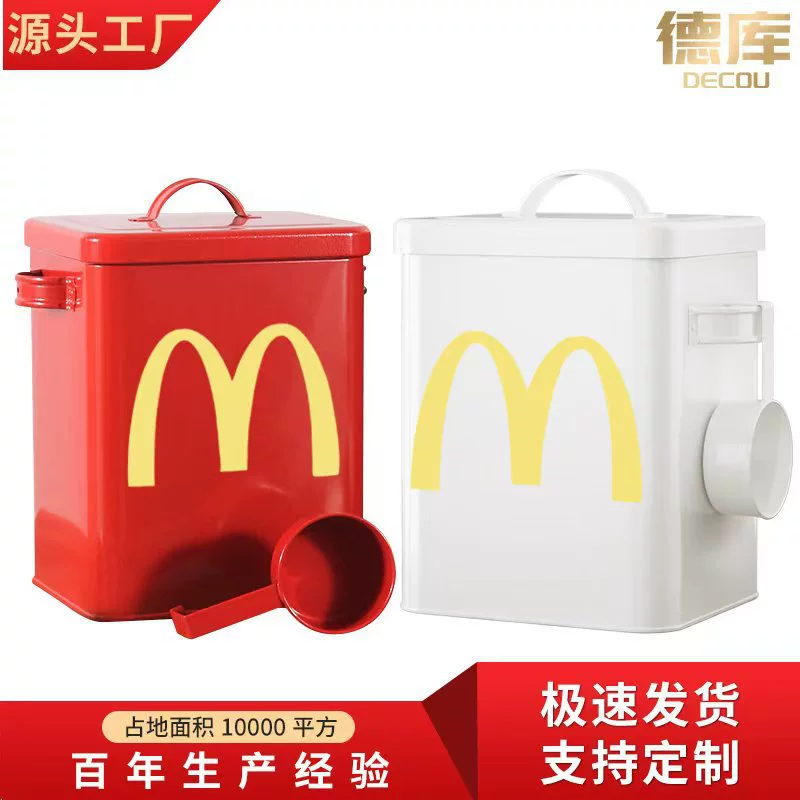 Безопасная пищевая бочка для хранения корма для кошек и собак M, сухое металлическое уплотнение, защита от насекомых, большая вместимость, с ложкой, простая и стильная.