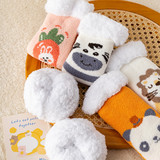 Коралловые бархатные утепленные милые демисезонные нескользящие рождественские удерживающие тепло носки для беременных