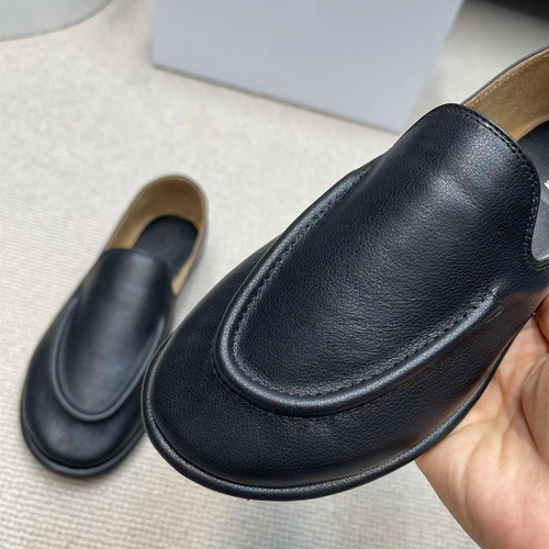 Top plate niche the top layer cowhide comfortable round head genuine leather flat sole slip-on Loafers for women