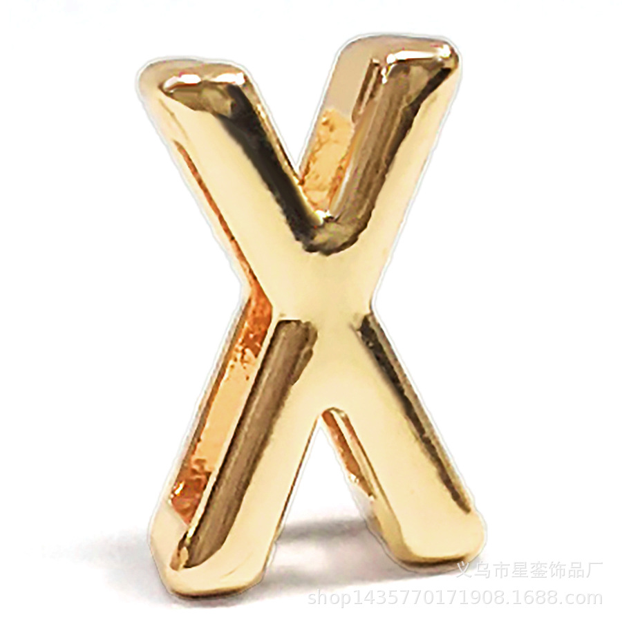 2*10mm長方形の穴の金色のアルファベットのビーズのネットの身の回りの腕時計のブレスレットのdiyの名前のばらの部品