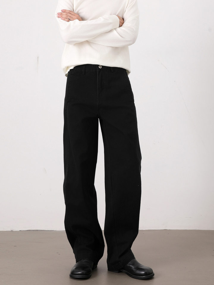 Quần jeans nam ống đứng dáng rộng phong cách Mỹ retro cơ bản — Màu be, Màu kaki, Màu nâu cà phê, màu đen