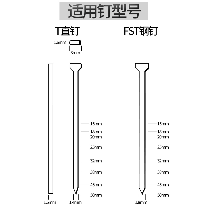 美特无头钉枪fst50踢脚线钉枪抢气动细黑钢钉枪木工装修FST打钉器