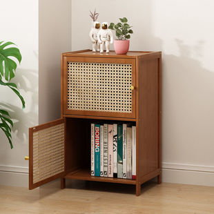 Bookcase with Door Storage Rack Multi-Layer Storage Sandwich Storage Cabinet Living Room Display Cabinet Bookshelf Wall Tv Side Cabinet
