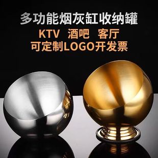 304 Large Bar Bowl Garbage Disposal Bar Tabletop Ashtray Stainless Steel Table Cigarette Cup Anti-Fall Ktv Slanted Mouth
