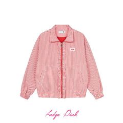 Fudge Pink 25秋季New甜美少女格纹宽松夹克外套