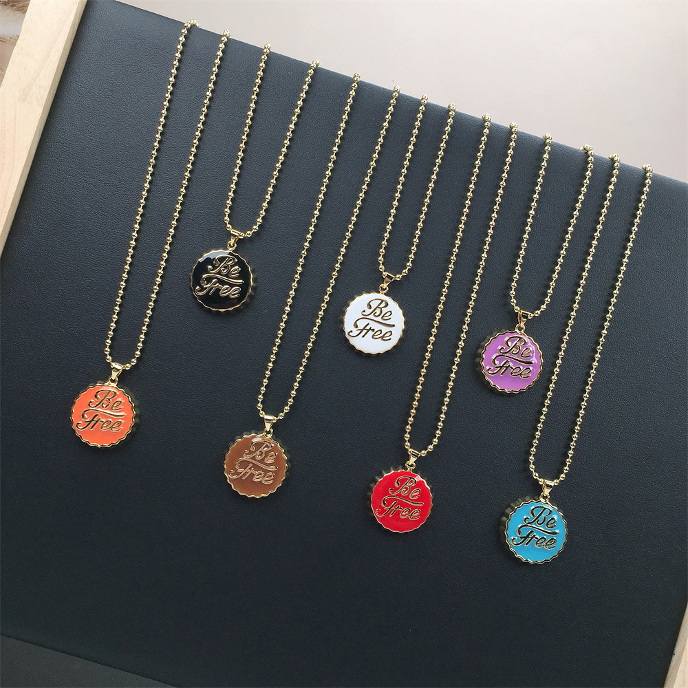 wholesale jewelry drip oil bottle cover pendant copper necklace nihaojewelry