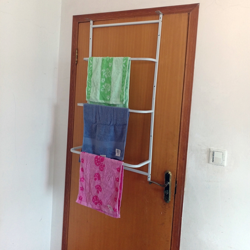 Bathroom Towel Rack Behind the Door, No-Drill Storage Rack, Shower Room Glass Door, Toilet Bathroom Towel Hanger